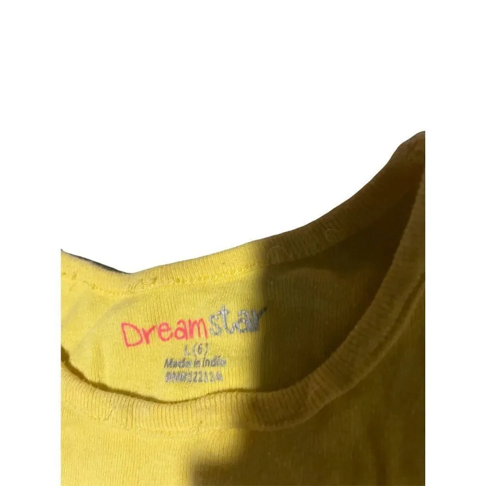 Dreamstar Grey Yellow Sleeveless Strong Girl Love Pullover Tank Set Size Large